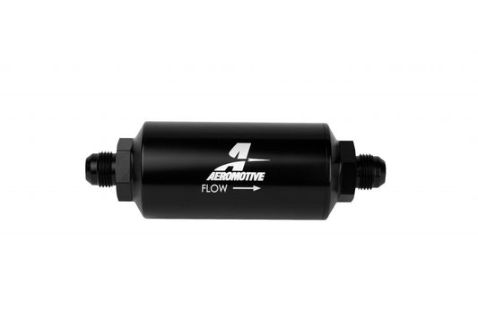 6an Inline Fuel Filter 10 Micron 2in OD Black  -  12345