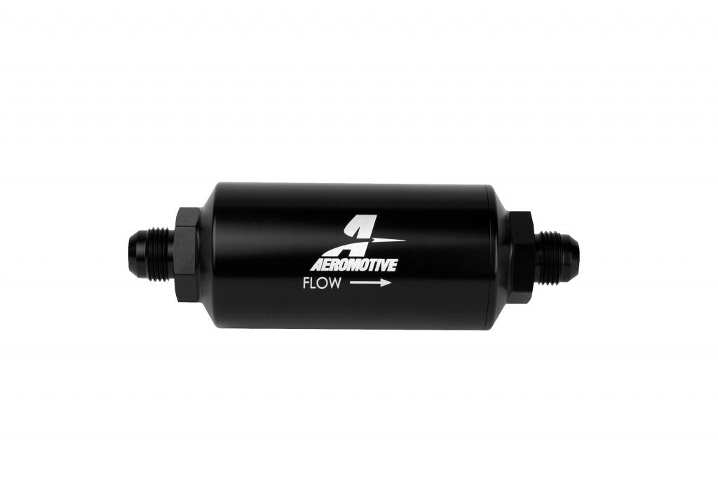 8an Inline Fuel Filter 10 Micron 2in OD Black  -  12375
