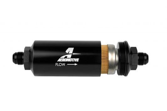 8an Inline Fuel Filter 10 Micron 2in OD Black  -  12377