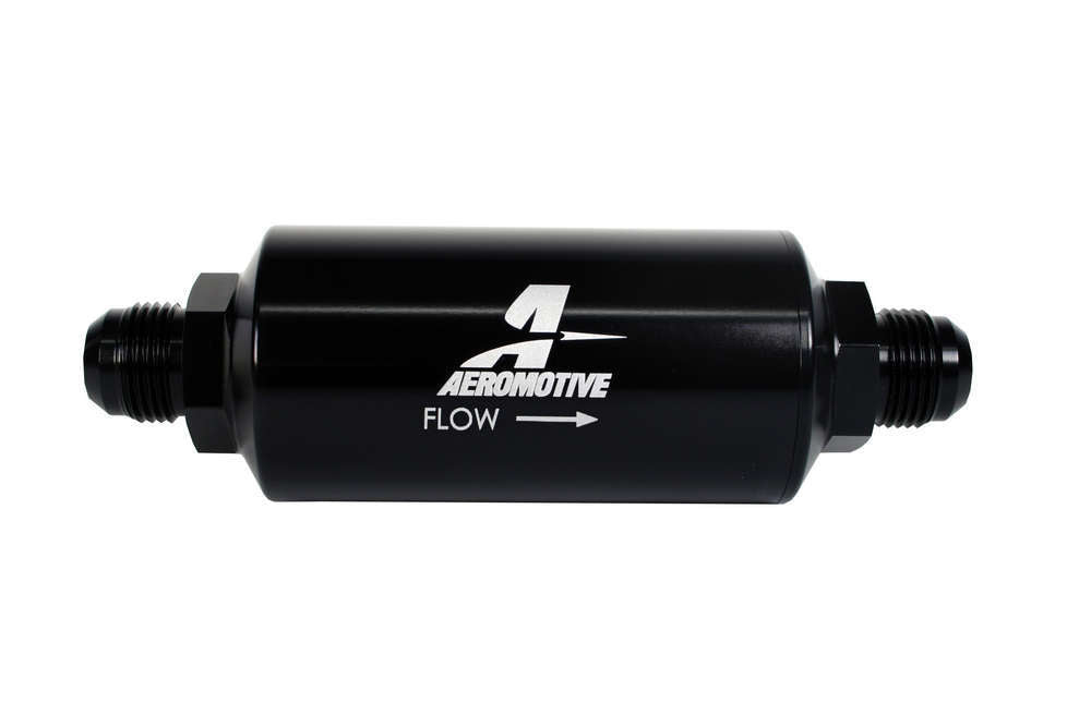 10an Inline Fuel Filter 40 Micron 2in OD Black  -  12388