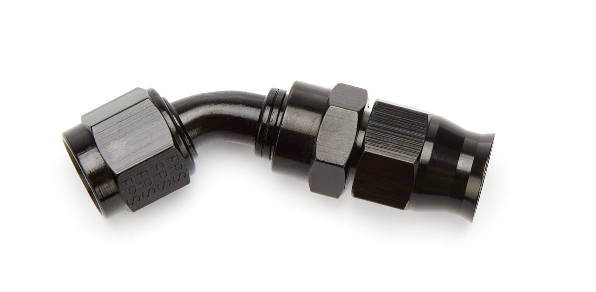 6an 45-Deg PTFE Hose End Black Anodized  -  15351