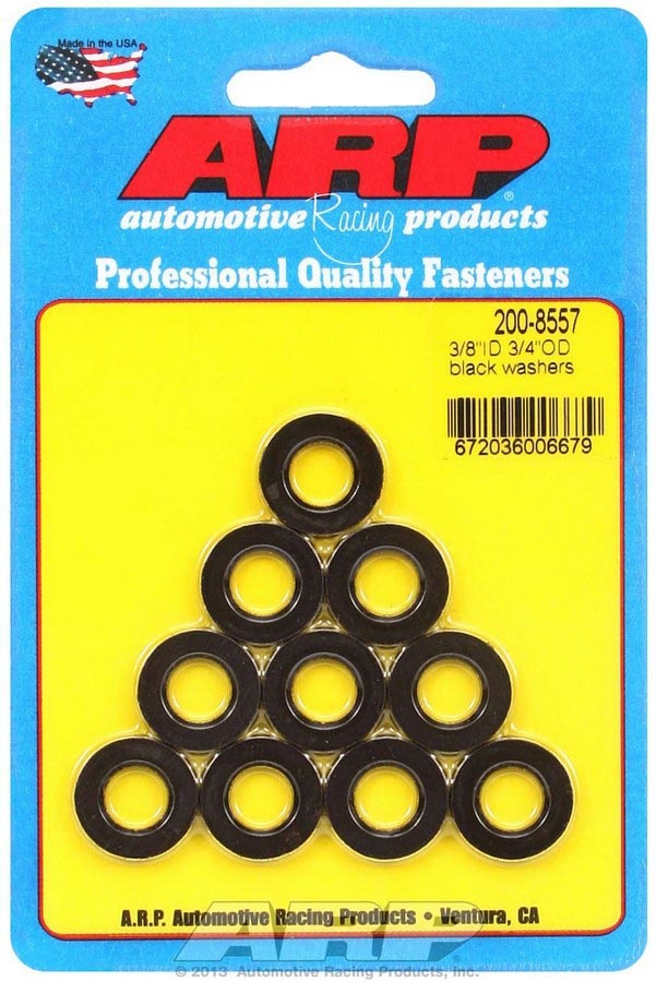 Black Washers - 3/8 ID x 3/4 OD (10)  -  200-8557