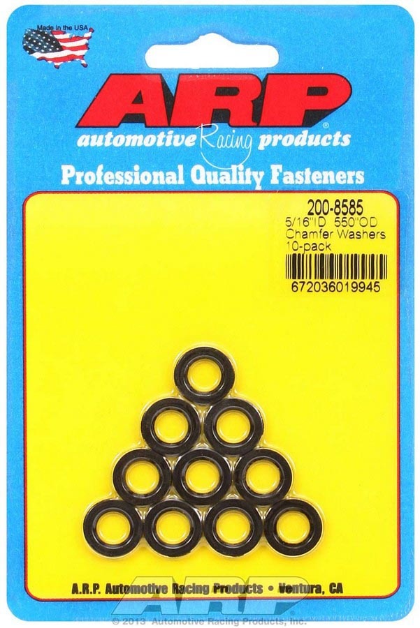 Black Washers - 5/16 ID x .550 OD Chamfer (10)  -  200-8585