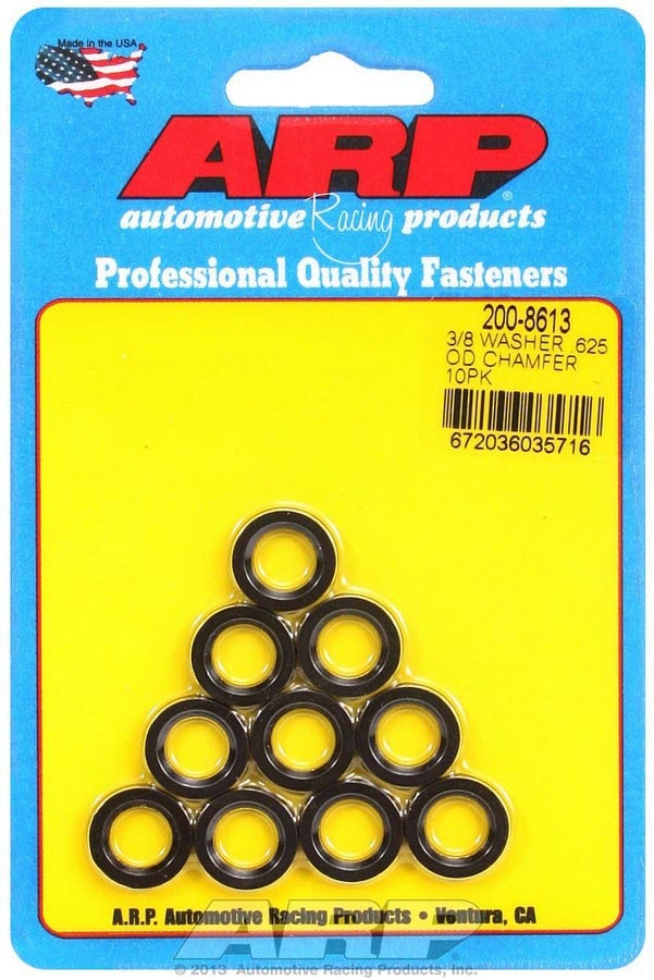 Black Washers - 3/8ID x .625 OD Chamfer (10)  -  200-8613