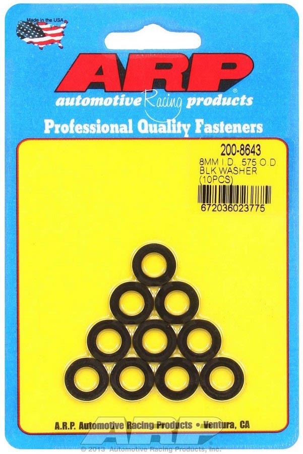 Black Washers - 8mm ID x .575 OD (10)  -  200-8643