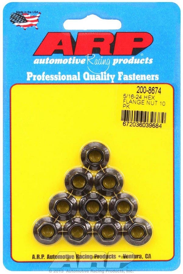 Hex Nut Kit w/Flange 5/16-24 (10pk)  -  200-8674