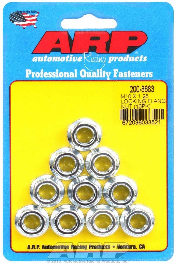 M10 x 1.25 Locking Flange Nuts (10)  -  200-8683