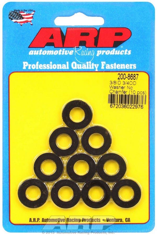 Black Washers - 3/8 ID x 3/4 OD (10)  -  200-8687