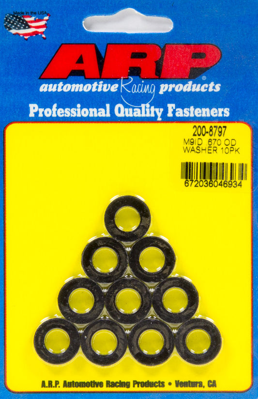 Black Washers - 9mm ID x .670 OD (10pk)  -  200-8797