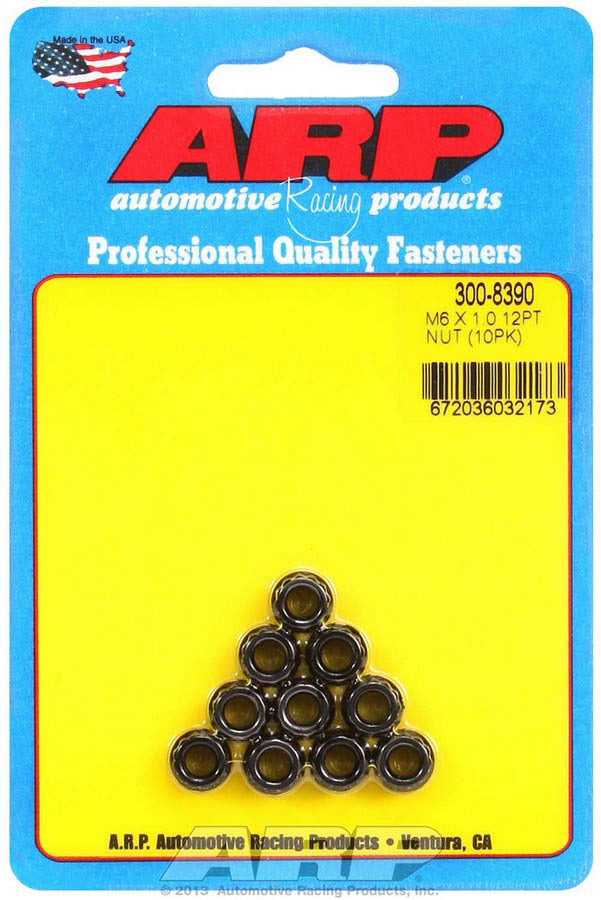 6mm x 1.00 12pt. Nuts (10)  -  300-8390