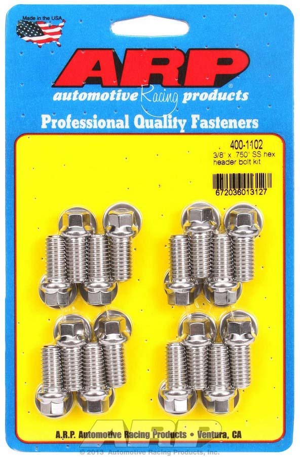 S/S Header Bolt Kit - 3/8 x .750 UHL (16)  -  400-1102