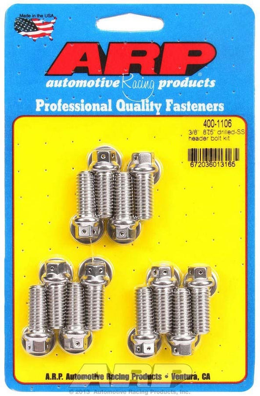 S/S Header Bolt Kit - 3/8 x .875 UHL (12)  -  400-1106