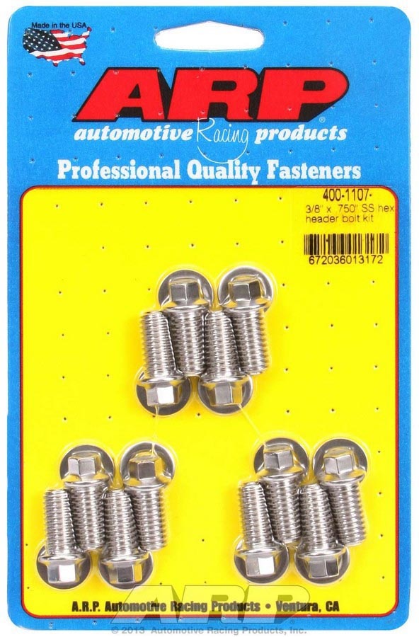 S/S Header Bolt Kit - 3/8 x .750 UHL (12)  -  400-1107