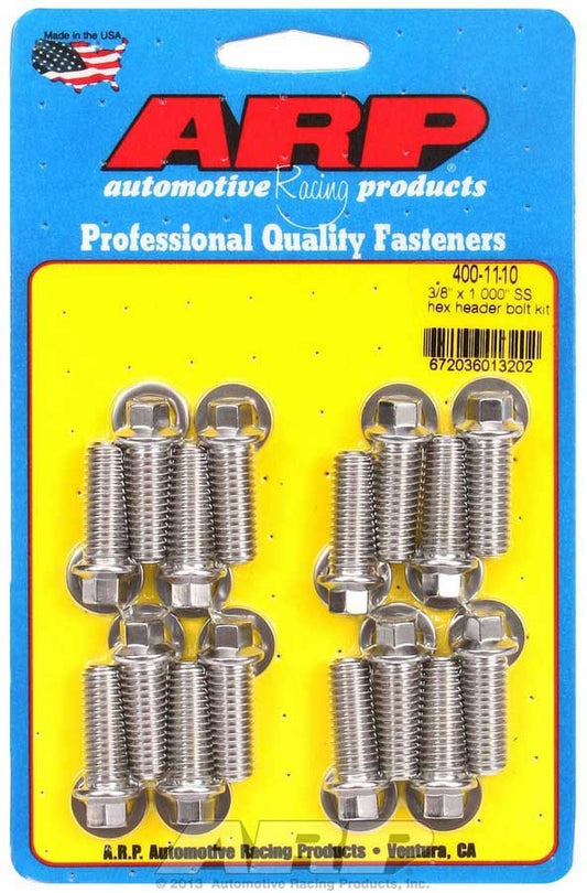 S/S Header Bolt Kit - 3/8 x 1.00 UHL (16)  -  400-1110