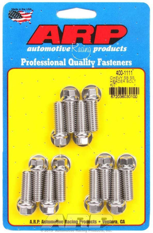 S/S Header Bolt Kit - 3/8 x 1.00 UHL (12)  -  400-1111