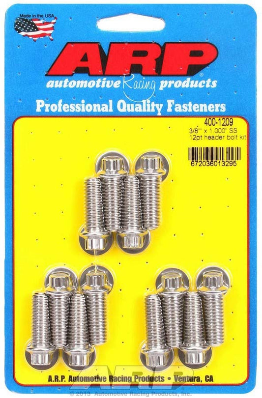 S/S Header Bolt Kit - 3/8 x 1.00 UHL (12)  -  400-1209