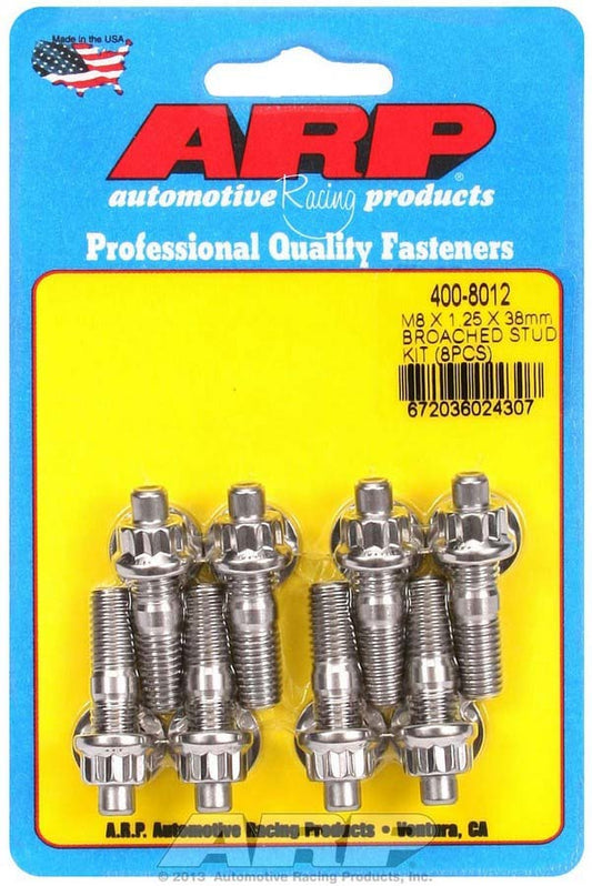 Stud Kit - Broached 8pk 8mm x 1.25 x 38mm  -  400-8012