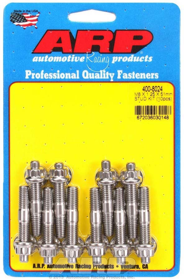 S/S Stud Kit - (10) M8 x 1.25in x  51mm  -  400-8024