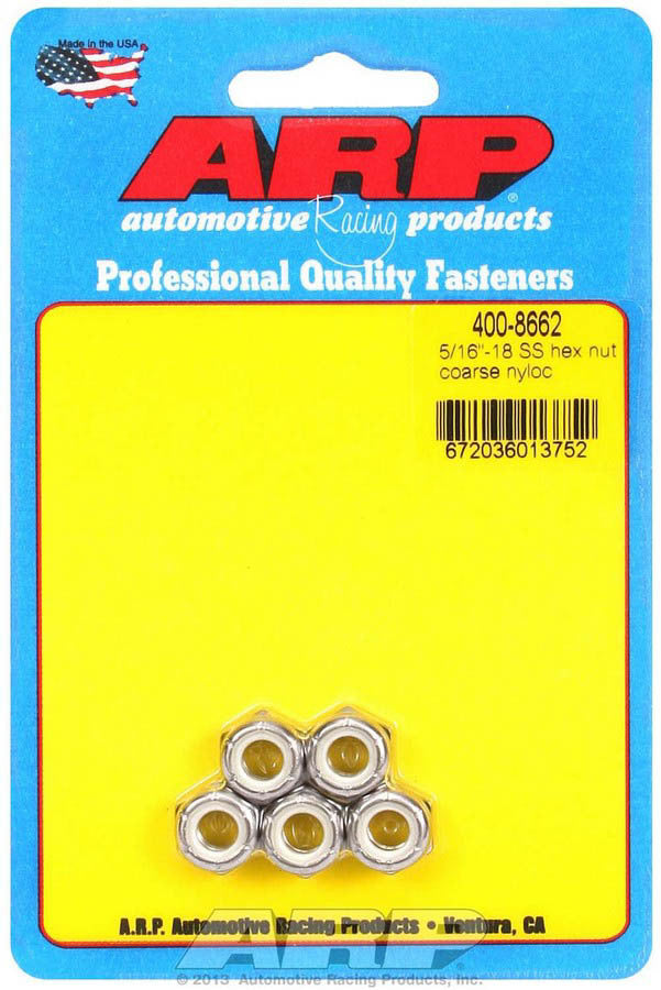 S/S Hex Nyloc Nuts 5/16-18 (5)  -  400-8662