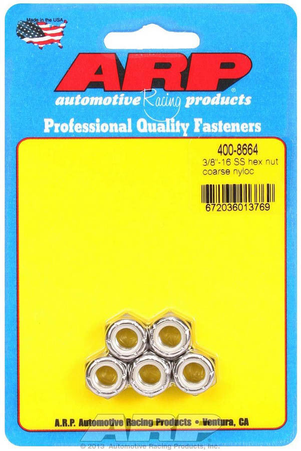 S/S Hex Nyloc Nuts 3/8-16 (5)  -  400-8664