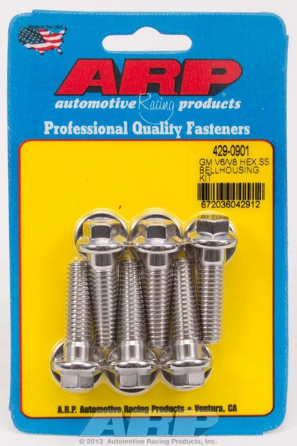 S/S Bellhousing Bolt Kit - 6pt. GM V6/V8  -  429-0901