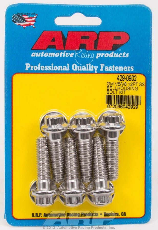 S/S Bellhousing Bolt Kit - 12pt. GM V6/V8  -  429-0902