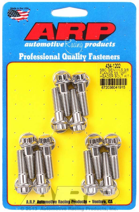 S/S Header Bolt Kit - 12pt. GM LS  -  434-1202