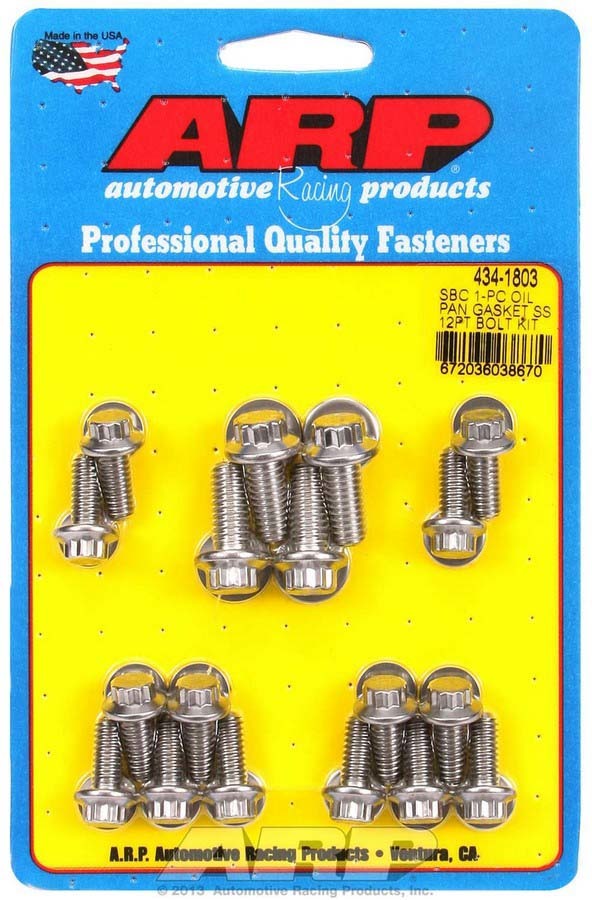 SBC S/S Oil Pan Bolt Kit 12pt.  -  434-1803