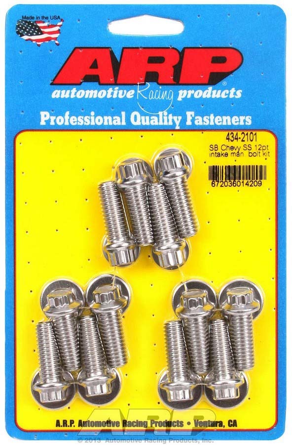 SBC S/S Intake Bolt Kit 12pt.  -  434-2101