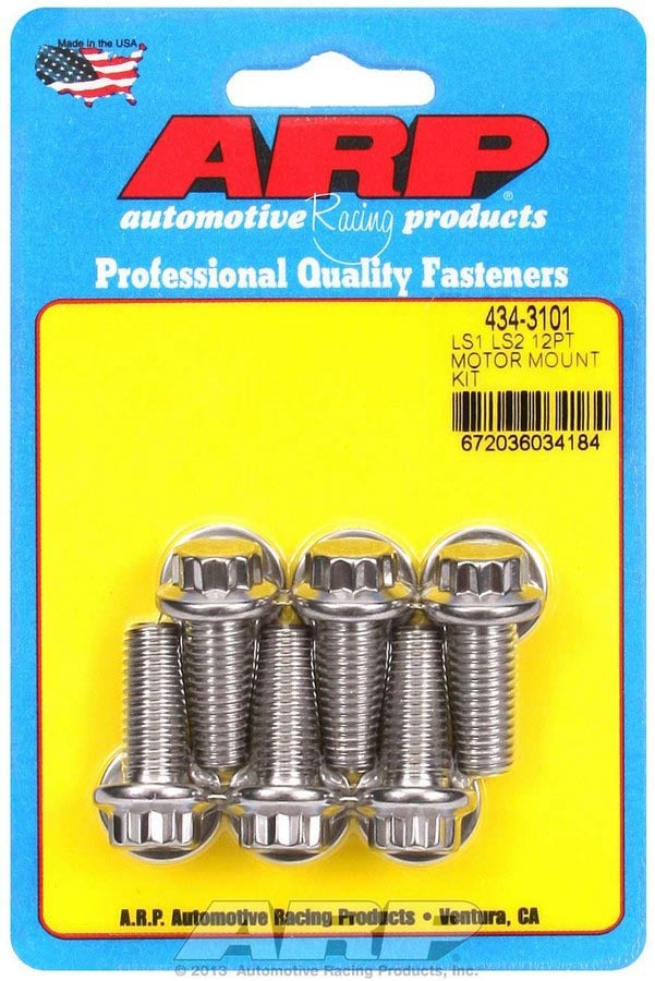 S/S Motor Mount Bolt Kit 12pt. LS1/LS2  -  434-3101