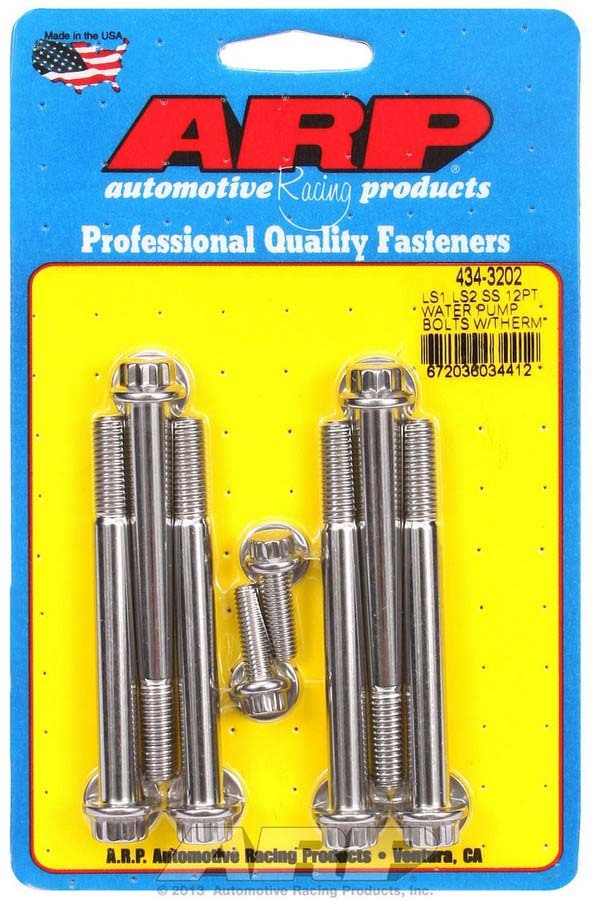 S/S W/P & Thermostat Hsg Bolt Kit - 12pt. LS1/LS2  -  434-3202