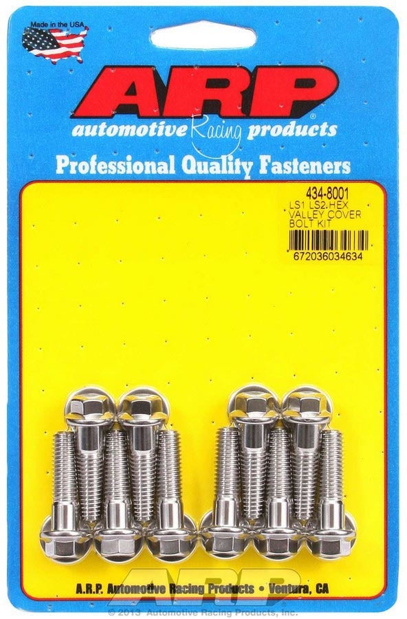 S/S Valley Cover Bolt Kit - 6pt. LS1/LS2  -  434-8001