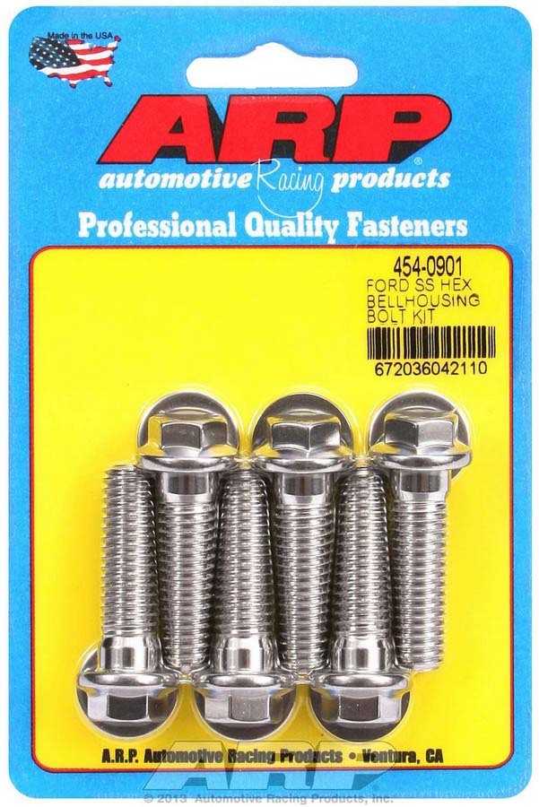 S/S Bellhousing Bolt Kit - 6pt. Ford  -  454-0901