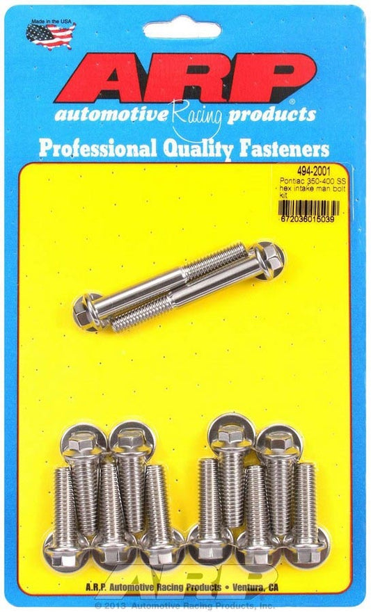 Pontiac S/S Intake Bolt Kit 6pt.  -  494-2001