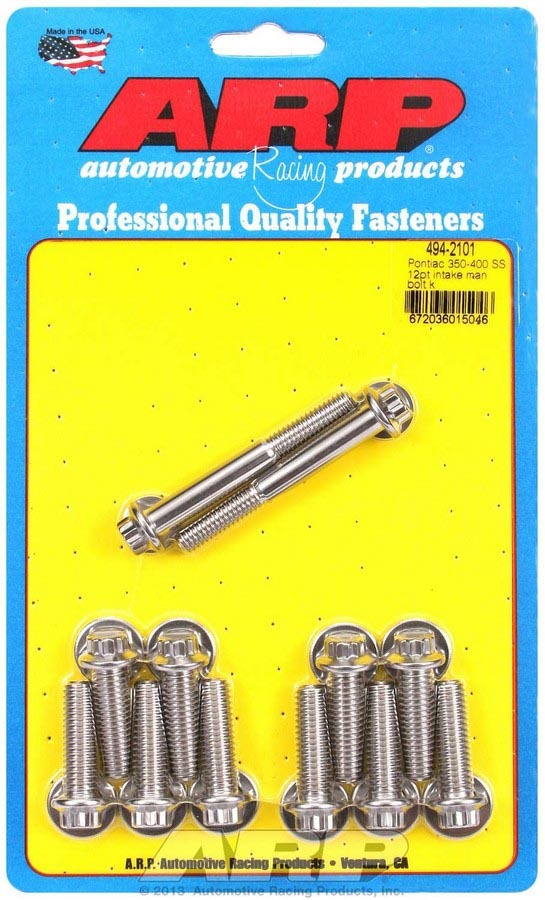 Pontiac S/S Intake Bolt Kit 12pt.  -  494-2101