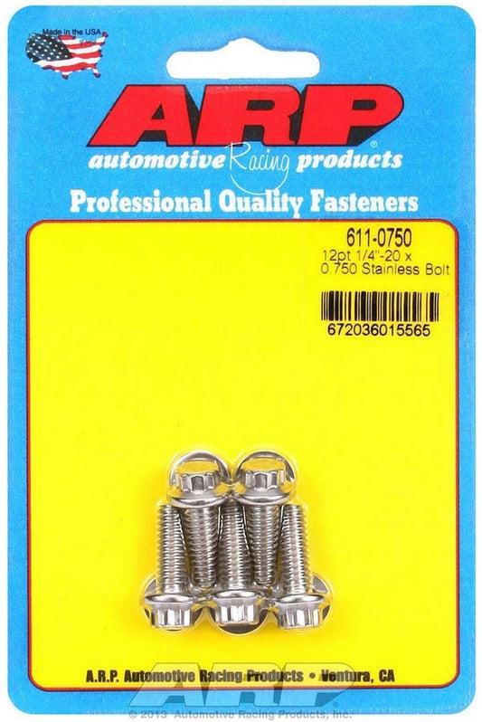 S/S Bolt Kit - 12pt. (5) 1/4-20 x .750  -  611-0750