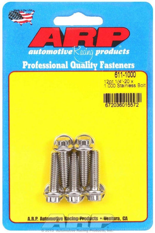 S/S Bolt Kit - 12pt. (5) 1/4-20 x 1.000  -  611-1000