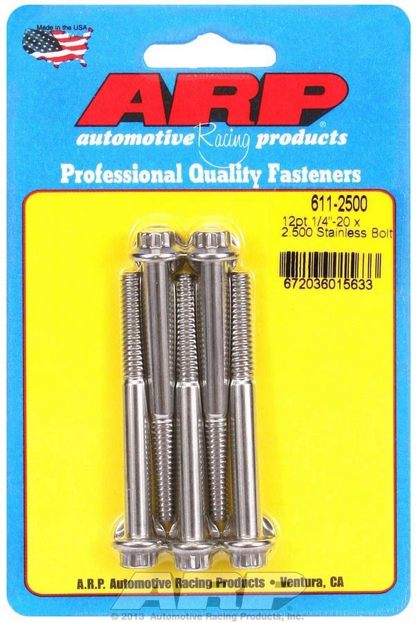 S/S Bolt Kit - 12pt. (5) 1/4-20 x 2.500  -  611-2500