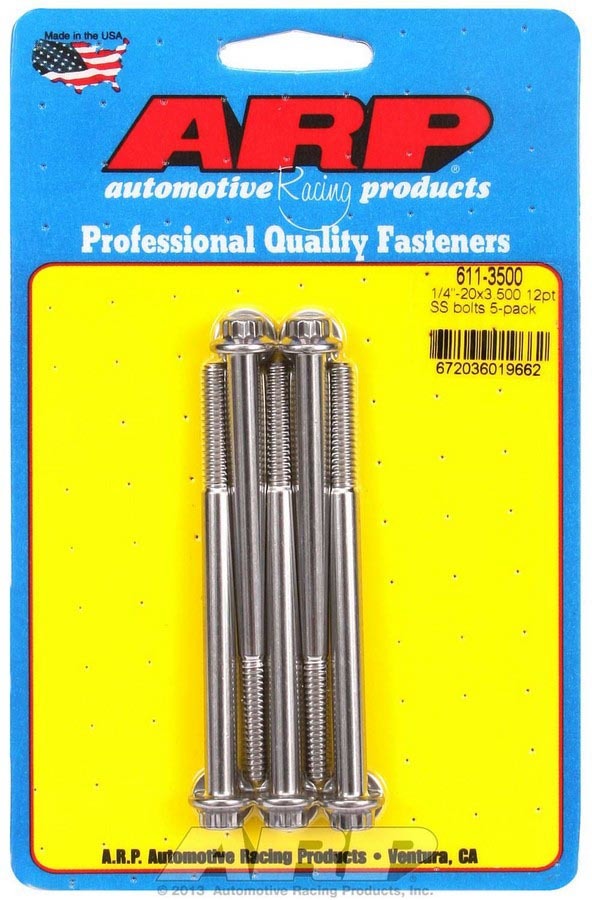 S/S Bolt Kit - 12pt. (5) 1/4-20 x 3.500  -  611-3500