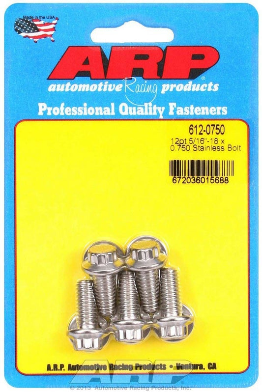 S/S Bolt Kit - 12pt. (5) 5/16-18 x .750  -  612-0750