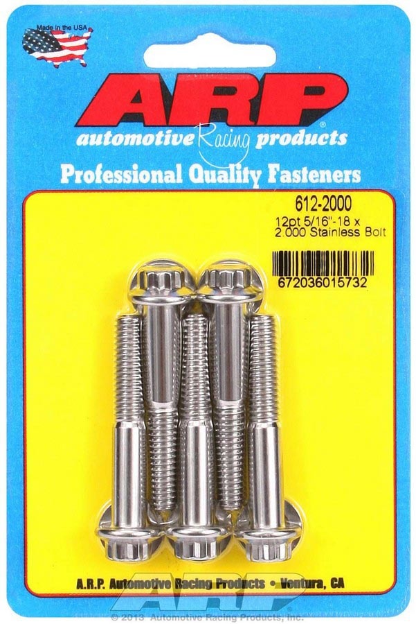 S/S Bolt Kit - 12pt. (5) 5/16-18 x 2.000  -  612-2000