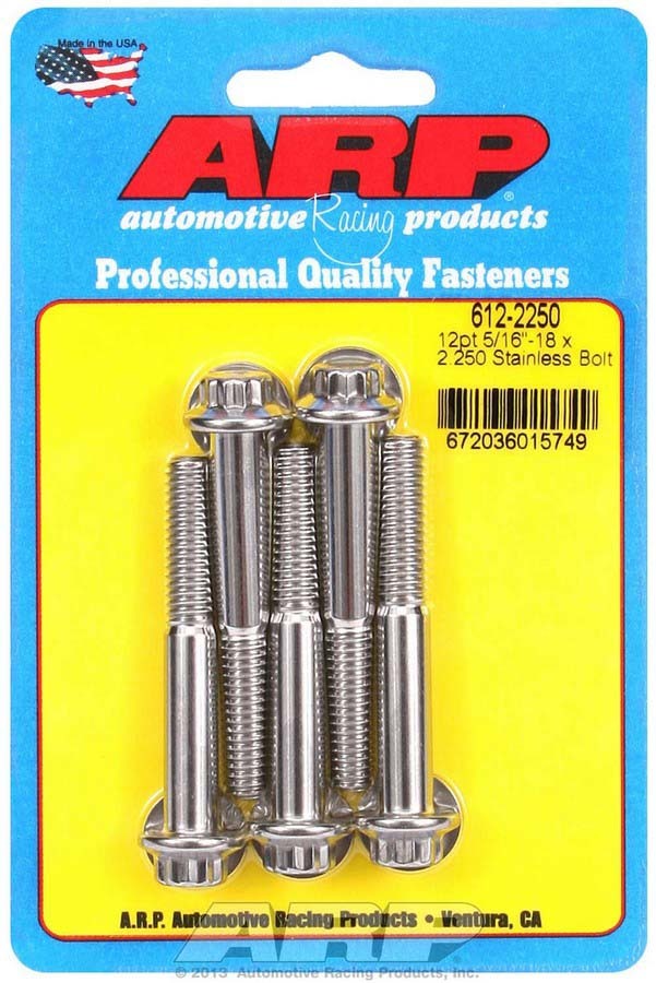 S/S Bolt Kit - 12pt. (5) 5/16-18 x 2.250  -  612-2250