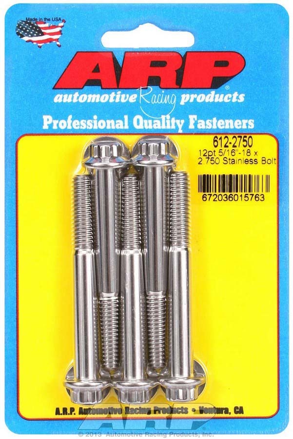 S/S Bolt Kit - 12pt. (5) 5/16-18 x 2.750  -  612-2750