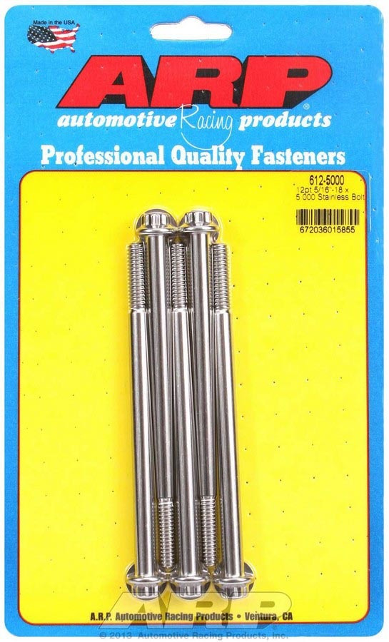 S/S Bolt Kit - 12pt. (5) 5/16-18 x 5.000  -  612-5000