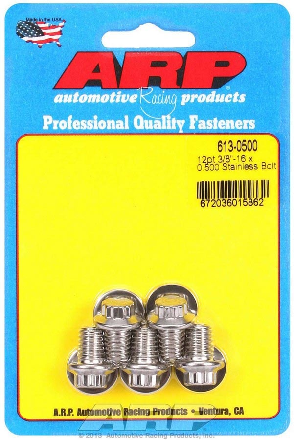 S/S Bolt Kit - 12pt. (5) 3/8-16 x .500  -  613-0500