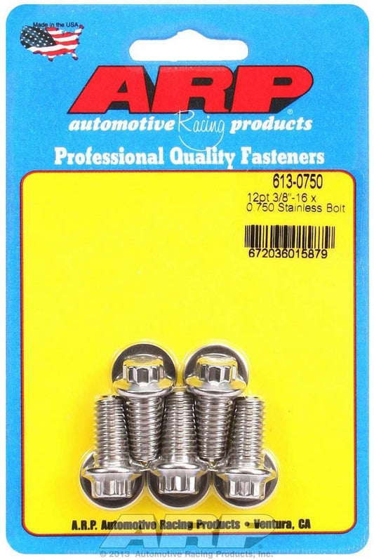 S/S Bolt Kit - 12pt. (5) 3/8-16 x .750  -  613-0750