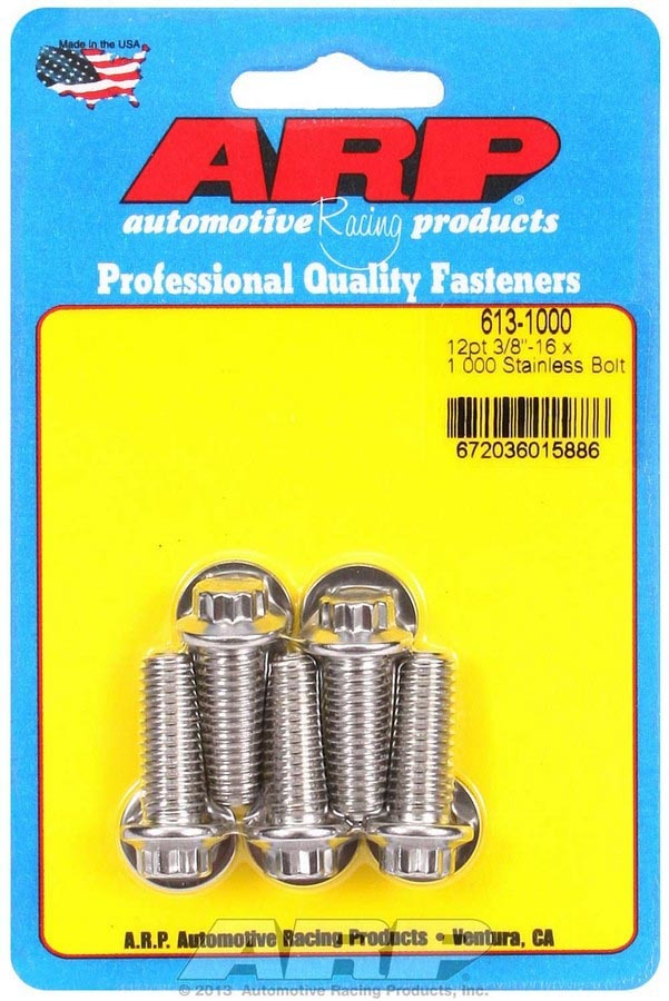 S/S Bolt Kit - 12pt. (5) 3/8-16 x 1.000  -  613-1000