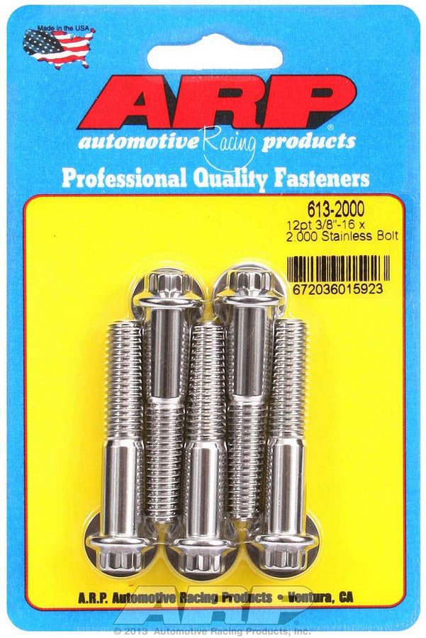 S/S Bolt Kit - 12pt. (5) 3/8-16 x 2.000  -  613-2000