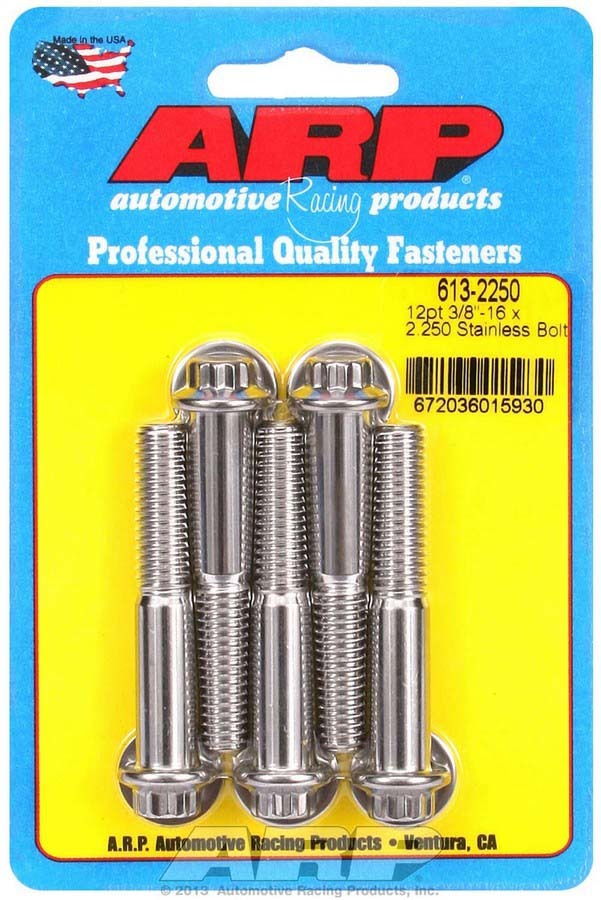 S/S Bolt Kit - 12pt. (5) 3/8-16 x 2.250  -  613-2250