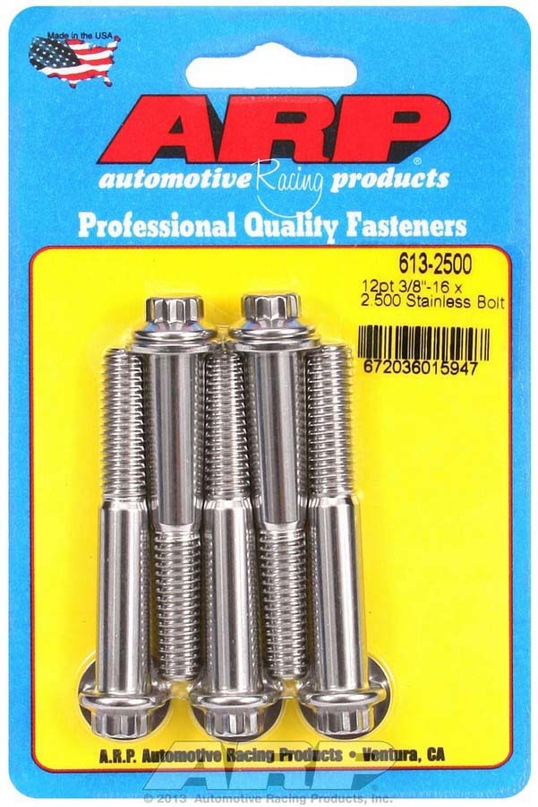 S/S Bolt Kit - 12pt. (5) 3/8-16 x 2.500  -  613-2500